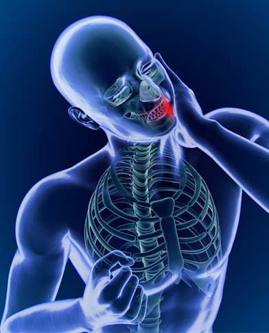 3D man with bad jaw pain