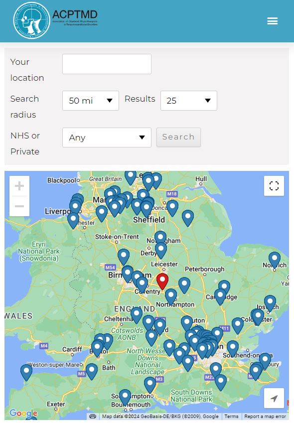 Find a practitioner page screen shot